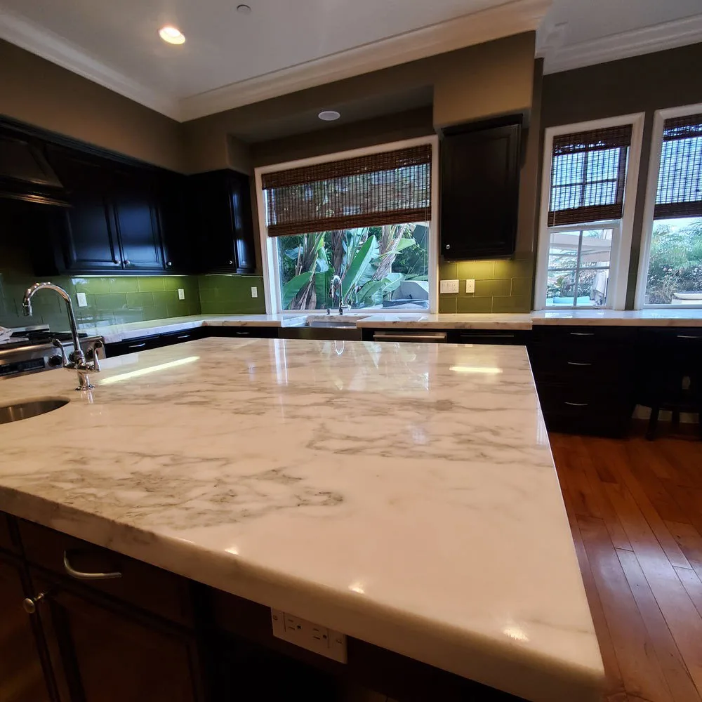 Refinished marble countertop in Orange County kitchen