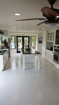 Polished stone foyer floor restored for an Irvine home