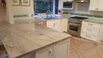 Refinished limestone entryway and hallway surface