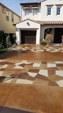 Restored saltillo tile surface with a diamond pattern